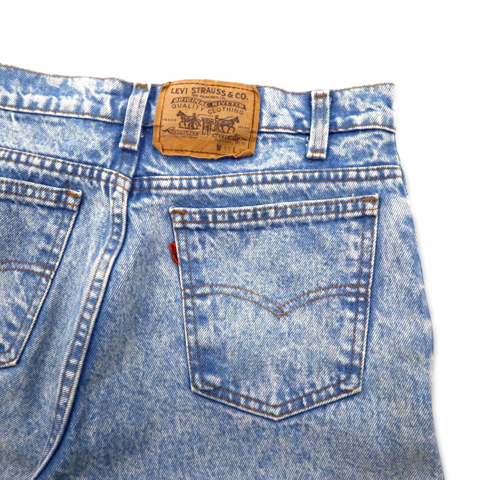 Levi's anni '90 USA 550 Chemical Wash Tapered Jeans M Blu Chiusura con zip Relaxed fit 40550 0218