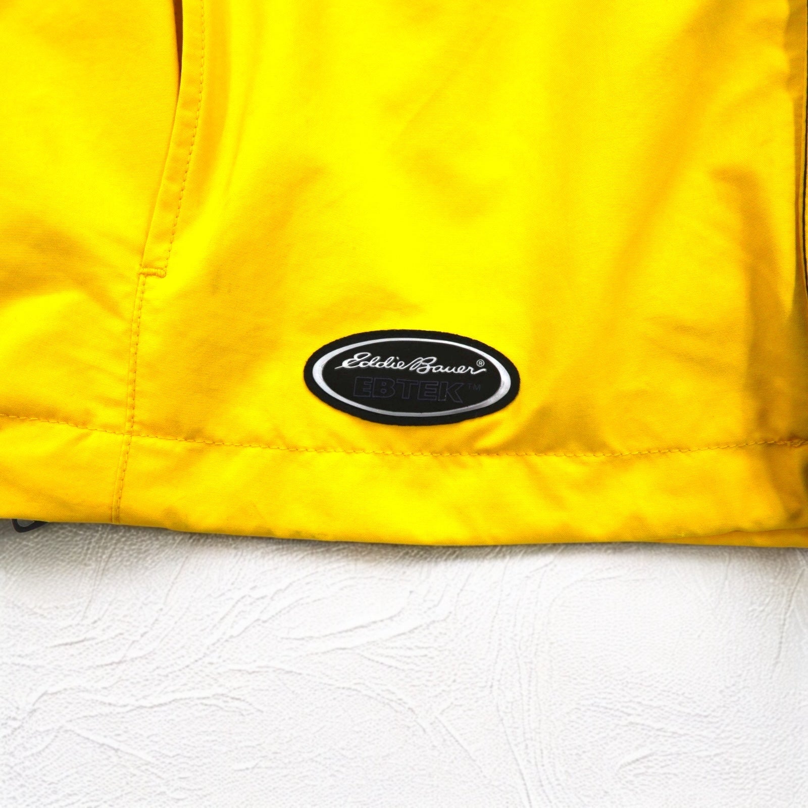 Eddie Bauer anni '90 EBTEK GORE-TEX Mountain Parka L Giallo con coulisse, cappuccio staccabile