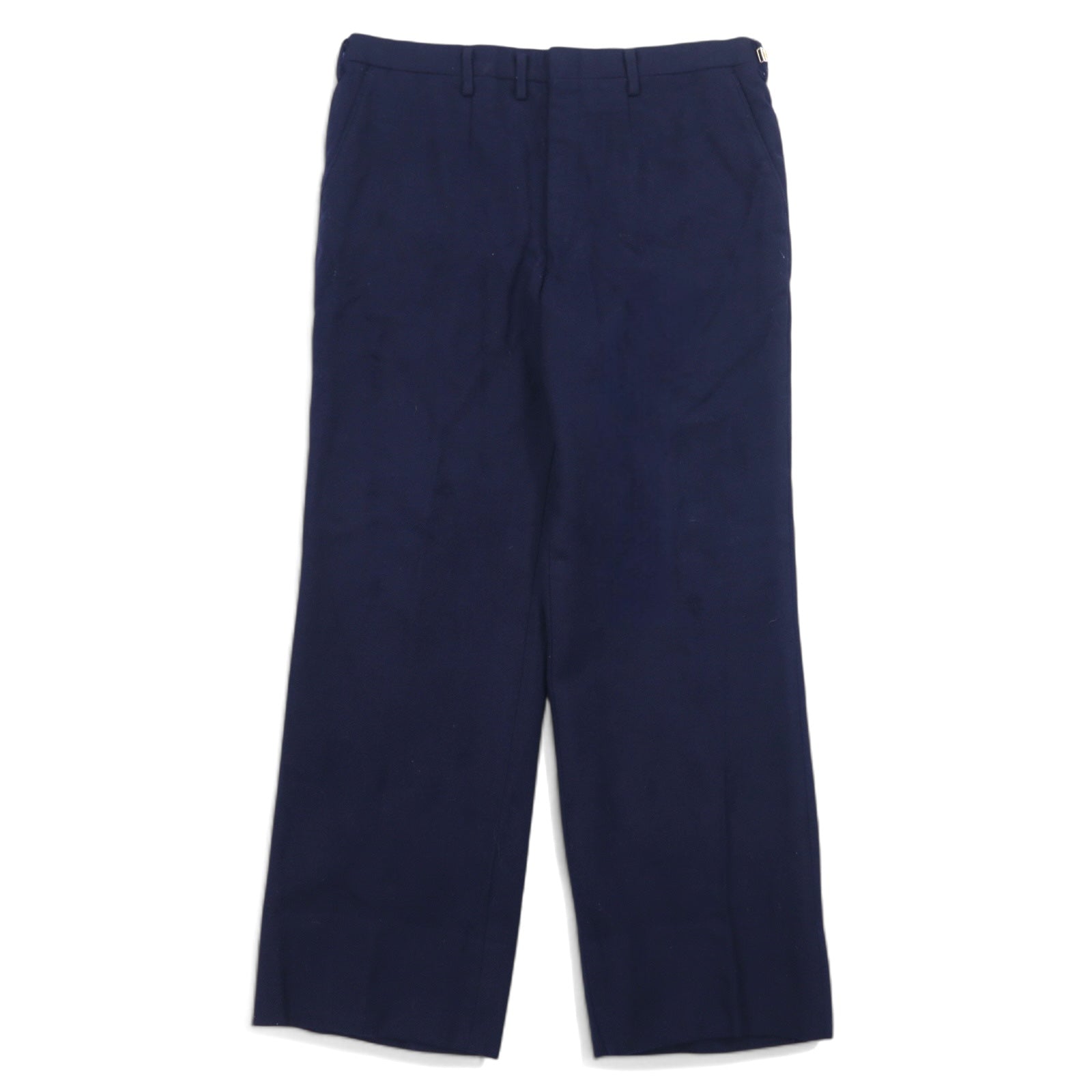 DAKS Pantaloni a gamba dritta vintage L blu navy lana made in Japan