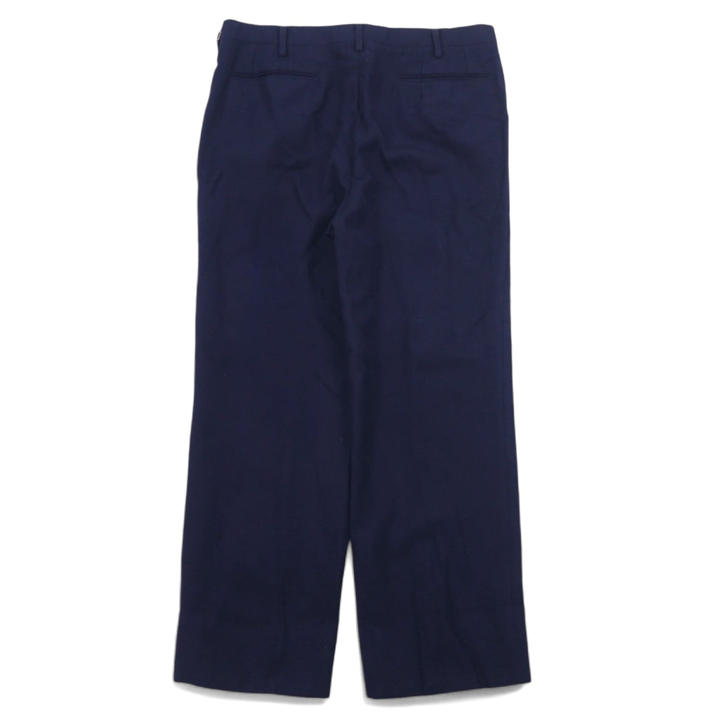 DAKS Pantaloni a gamba dritta vintage L blu navy lana made in Japan