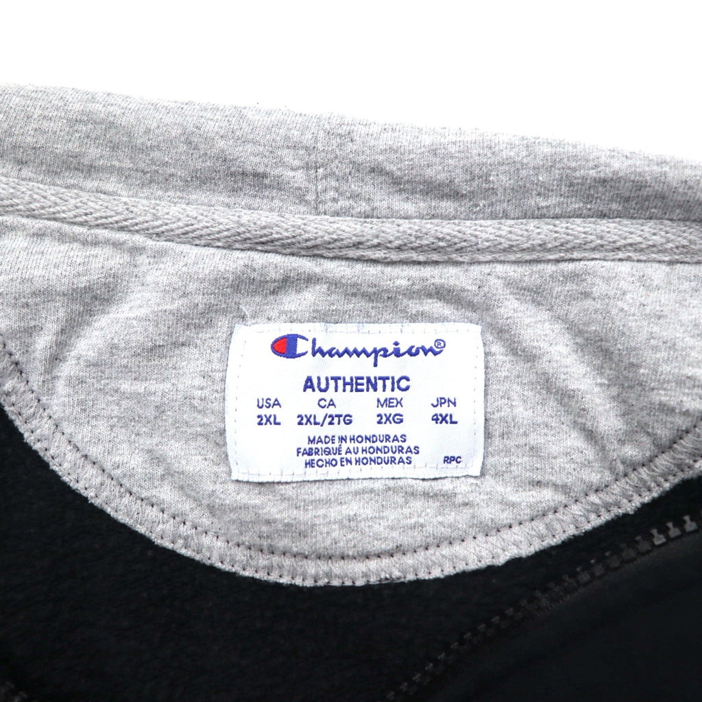 Champion - Felpa Full Zip taglia 4XL nera con logo ricamato, Made in Honduras