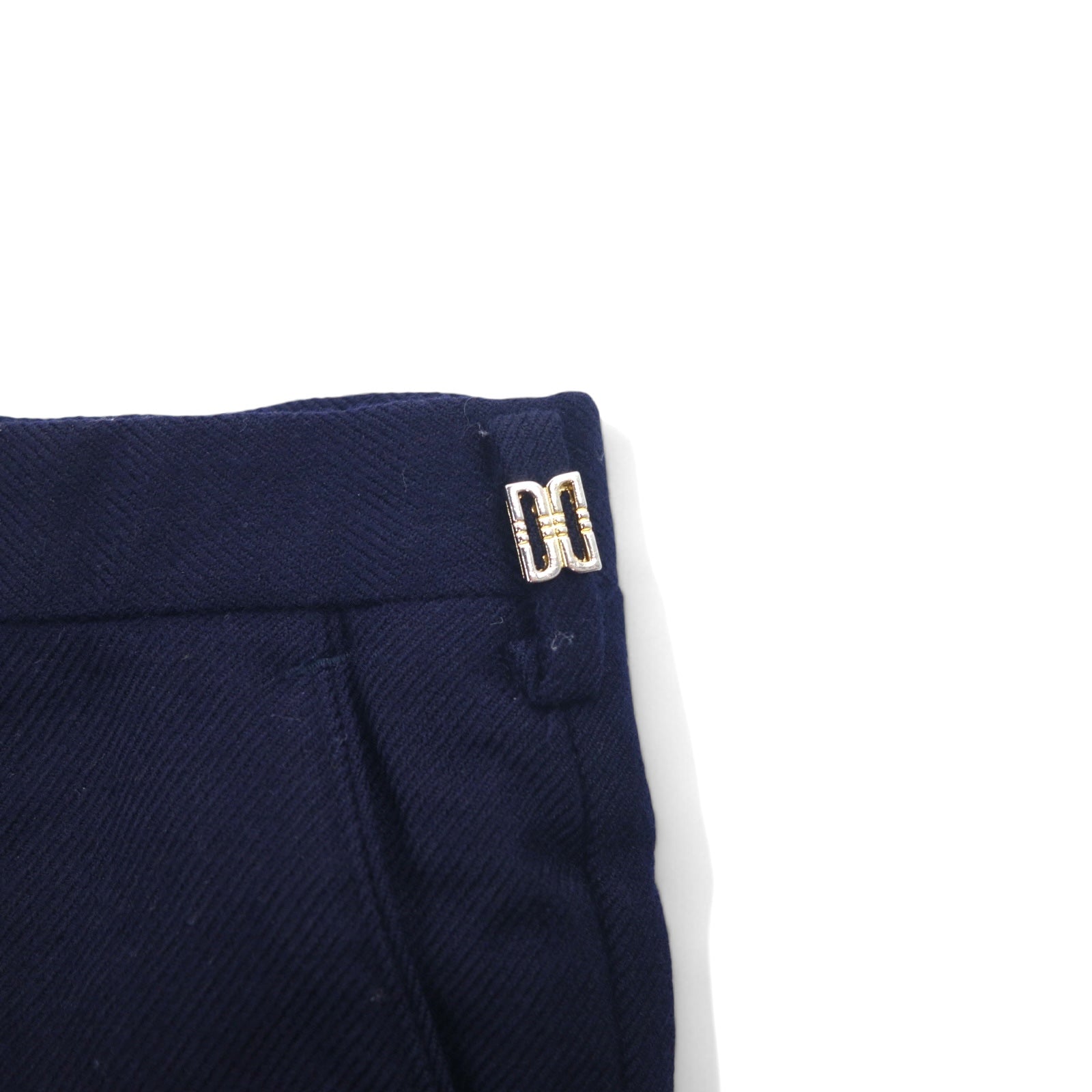 DAKS Pantaloni a gamba dritta vintage L blu navy lana made in Japan