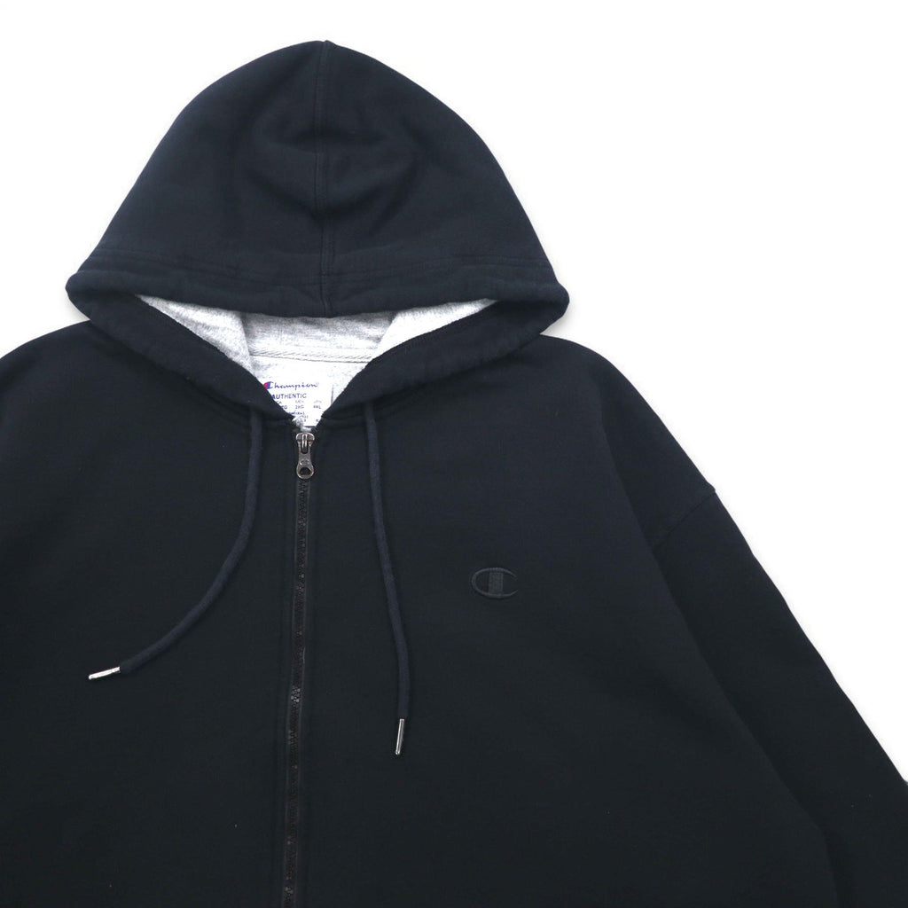 Champion - Felpa Full Zip taglia 4XL nera con logo ricamato, Made in Honduras