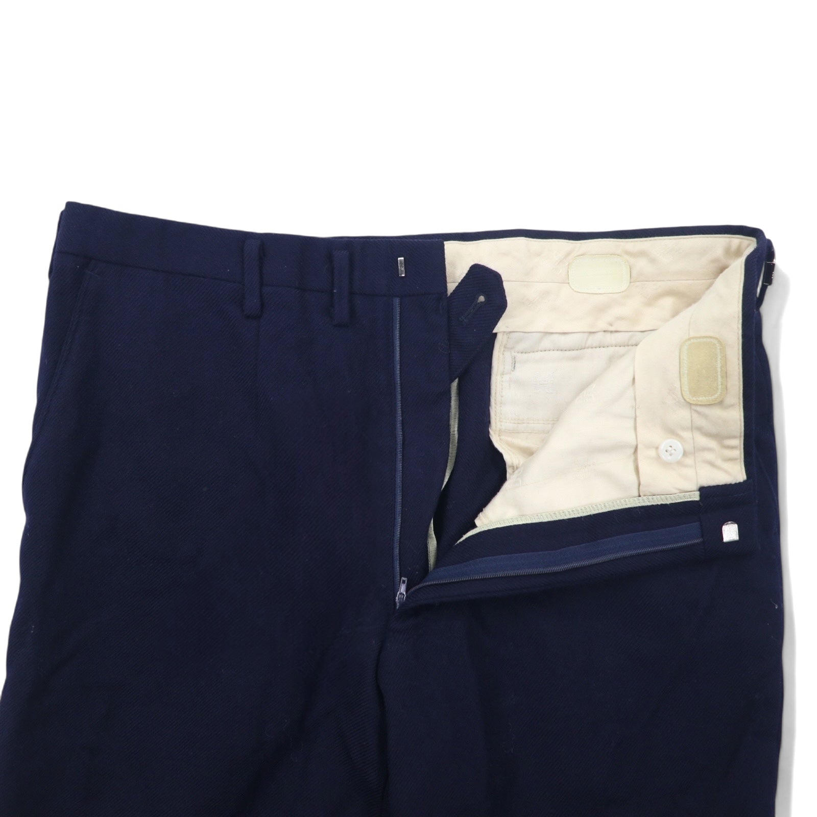 DAKS Pantaloni a gamba dritta vintage L blu navy lana made in Japan