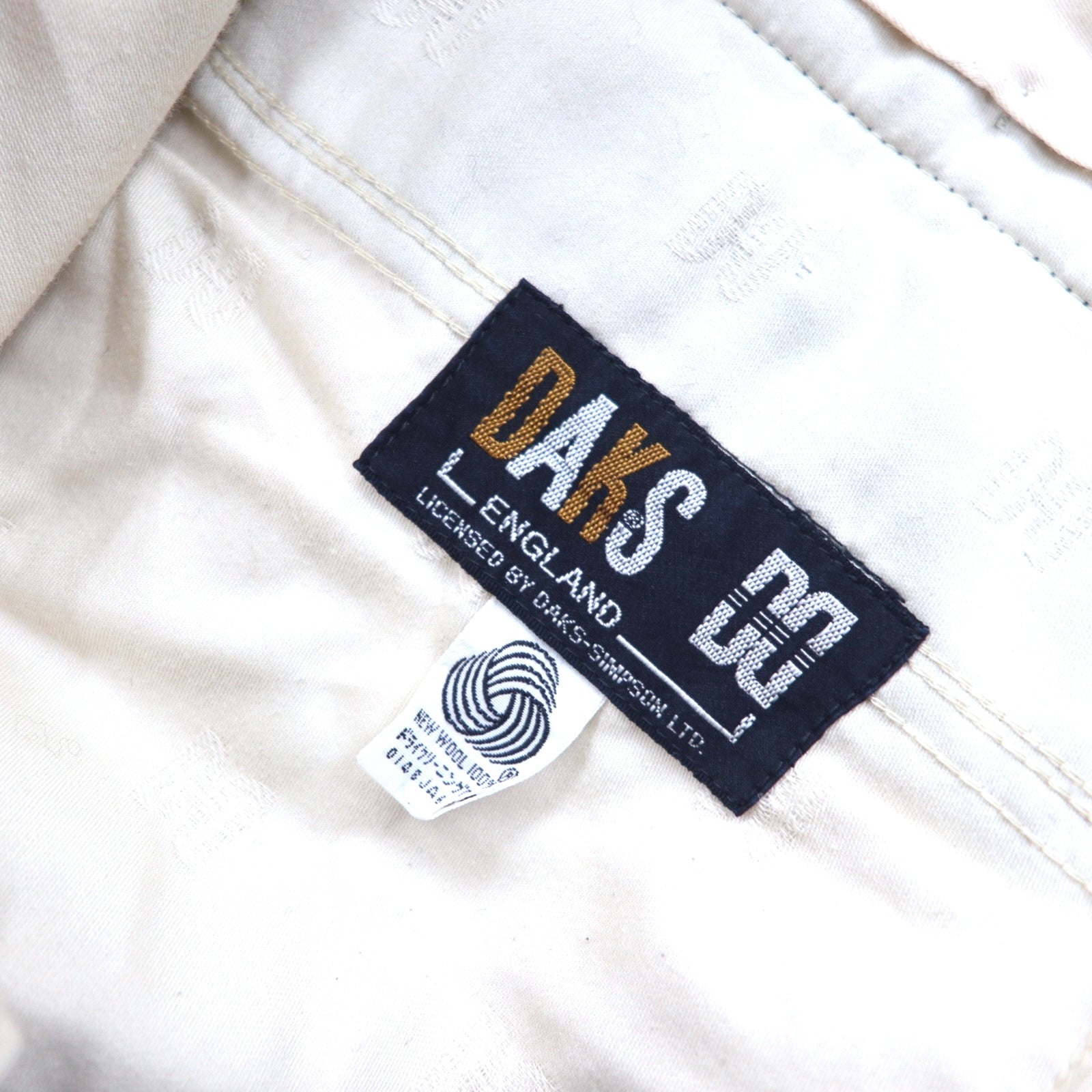 DAKS Pantaloni a gamba dritta vintage L blu navy lana made in Japan