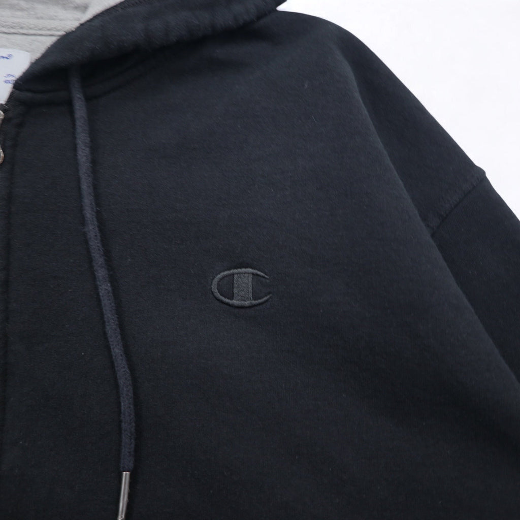 Champion - Felpa Full Zip taglia 4XL nera con logo ricamato, Made in Honduras