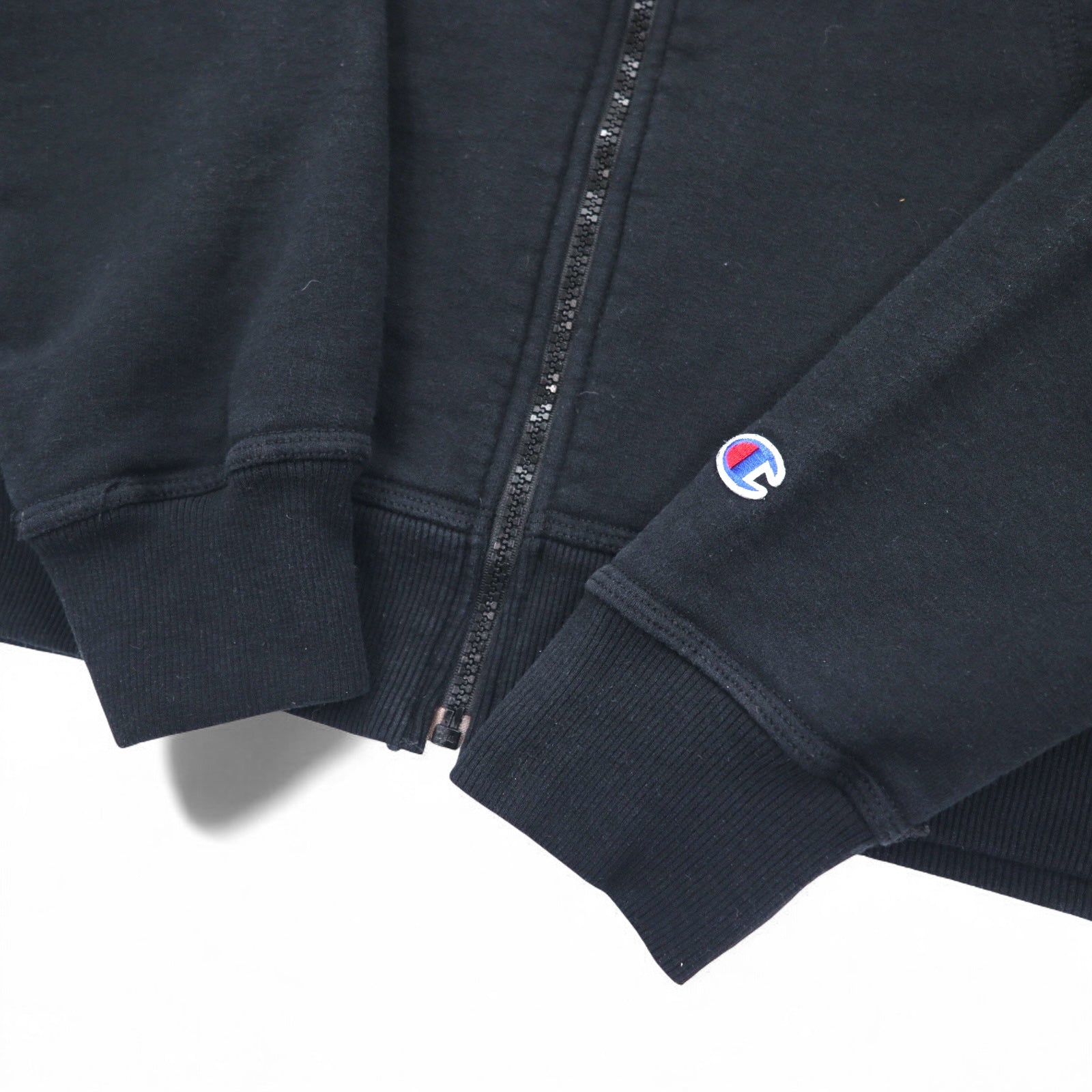 Champion - Felpa Full Zip taglia 4XL nera con logo ricamato, Made in Honduras
