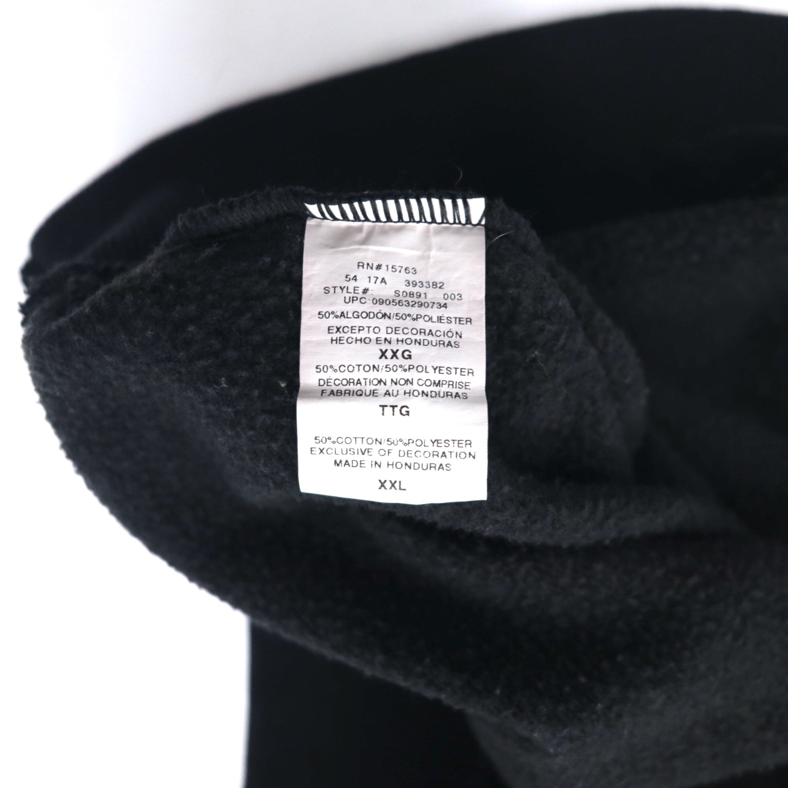Champion - Felpa Full Zip taglia 4XL nera con logo ricamato, Made in Honduras