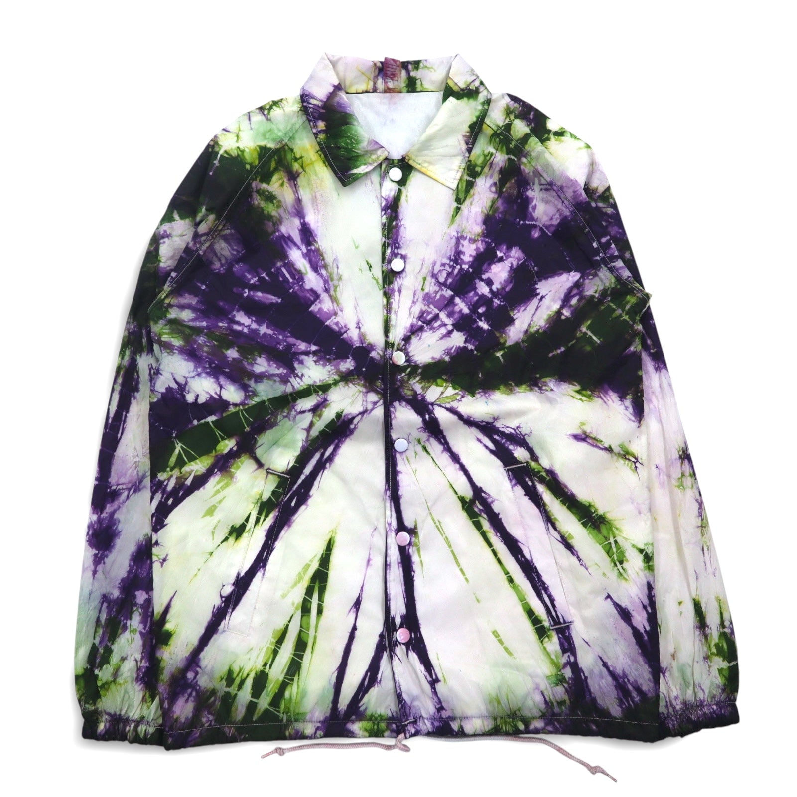 BEIMAR Giacca a Vento Tie-Dye S Bianco Viola Verde Nylon Coulisse