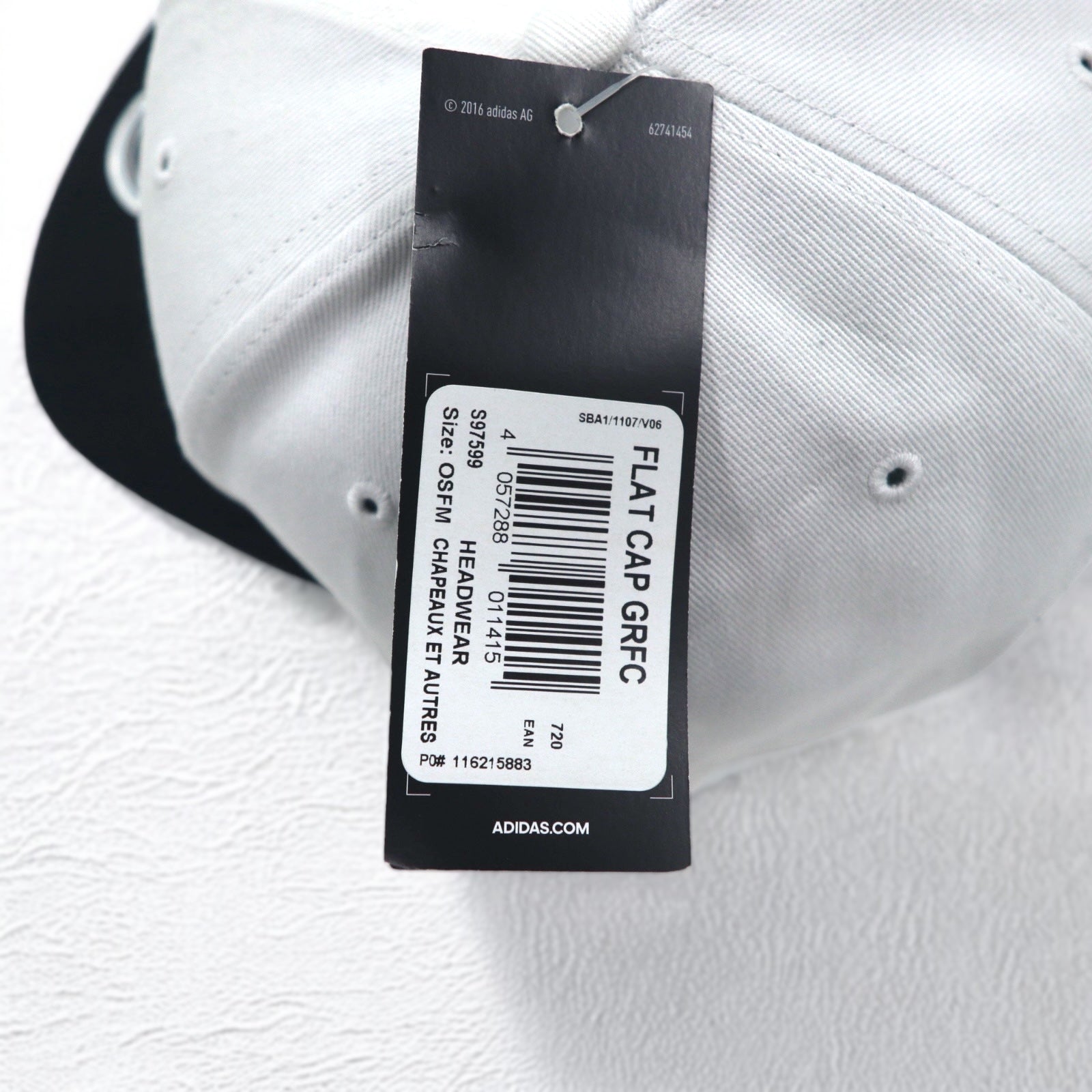 adidas Berretto da baseball snapback 58cm bianco UPF 50+ S97599 Nuovo