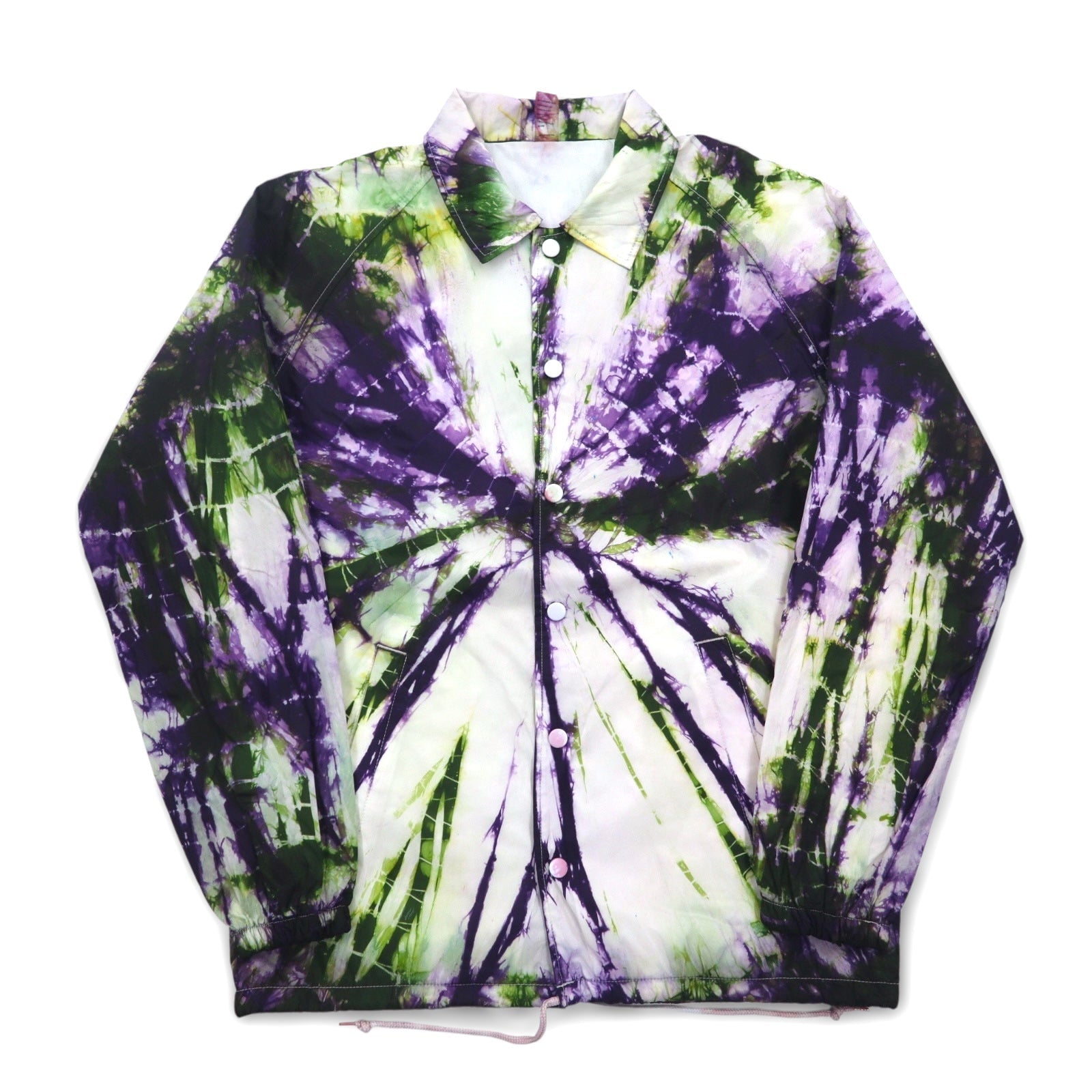 BEIMAR Giacca a Vento Tie-Dye S Bianco Viola Verde Nylon Coulisse