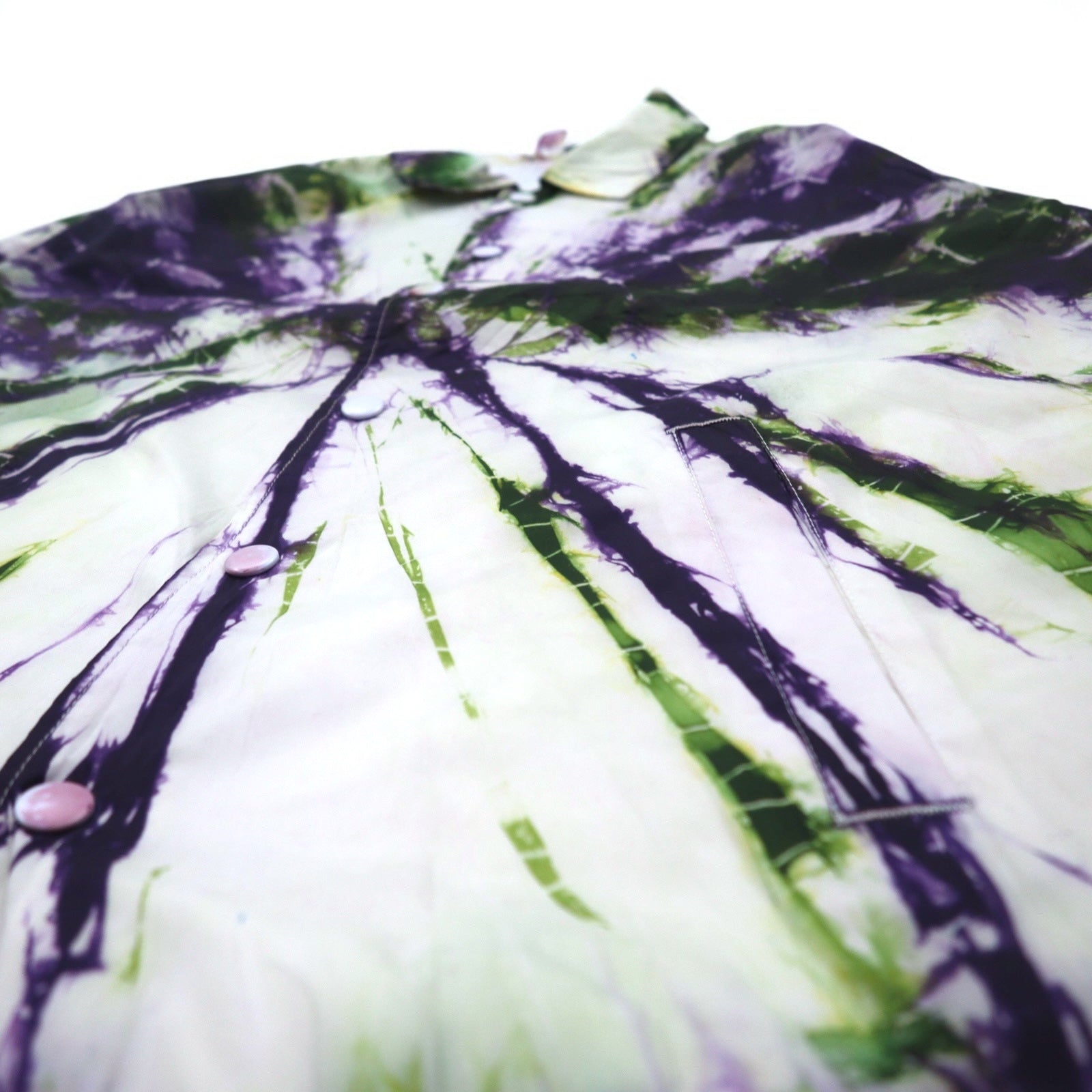BEIMAR Giacca a Vento Tie-Dye S Bianco Viola Verde Nylon Coulisse