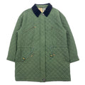 Burberrys Anni '80 Giacca trapuntata Cappotto L Cachi Cotone Poliestere Fodera Nova Check Coulisse Colletto e polsini in velluto a coste