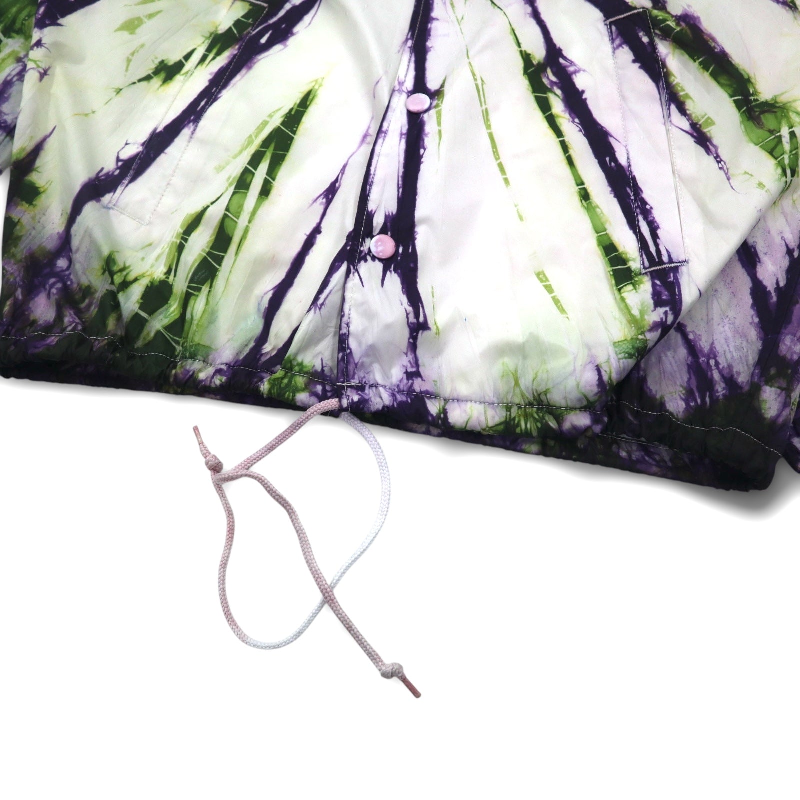 BEIMAR Giacca a Vento Tie-Dye S Bianco Viola Verde Nylon Coulisse