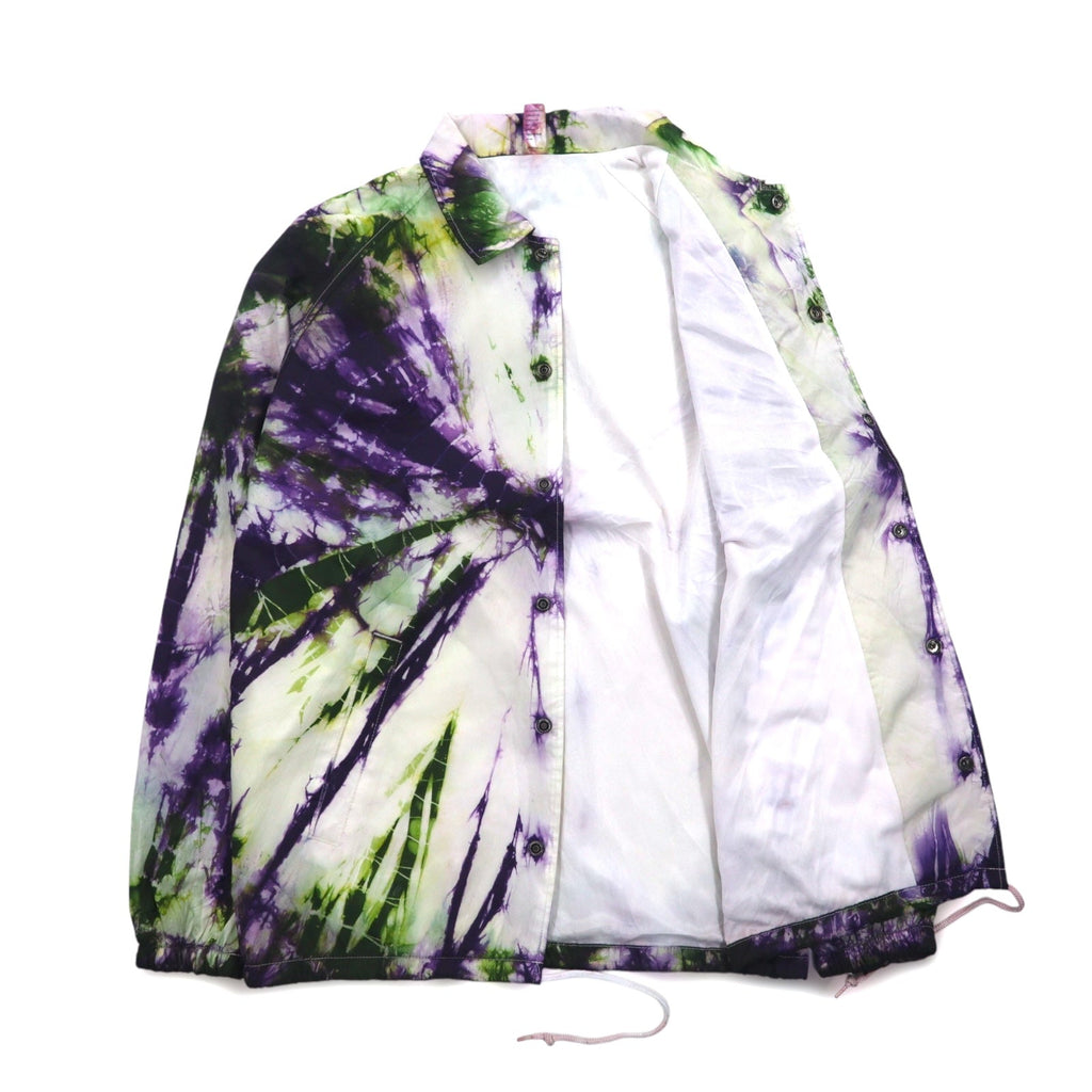 BEIMAR Giacca a Vento Tie-Dye S Bianco Viola Verde Nylon Coulisse
