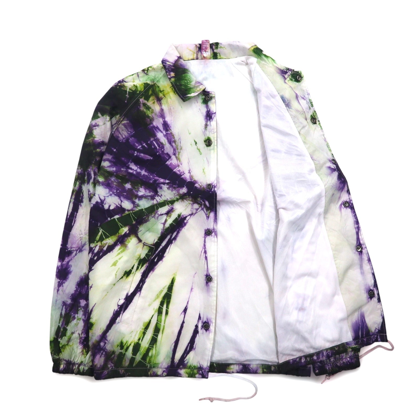 BEIMAR Giacca a Vento Tie-Dye S Bianco Viola Verde Nylon Coulisse