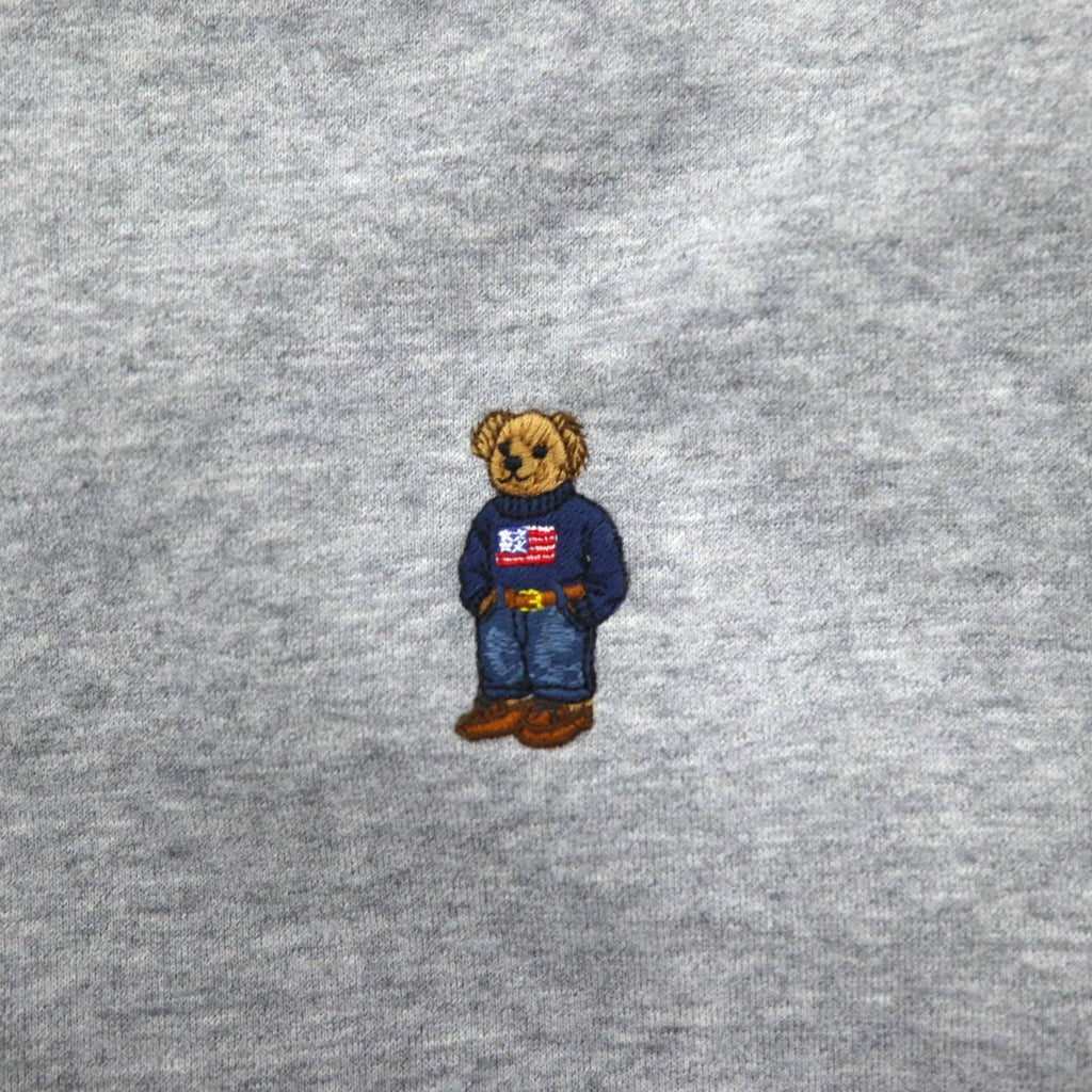 POLO RALPH LAUREN ポロベア 刺繍 フルジップパーカー XXL グレー 裏起毛 ワンポイントロゴ