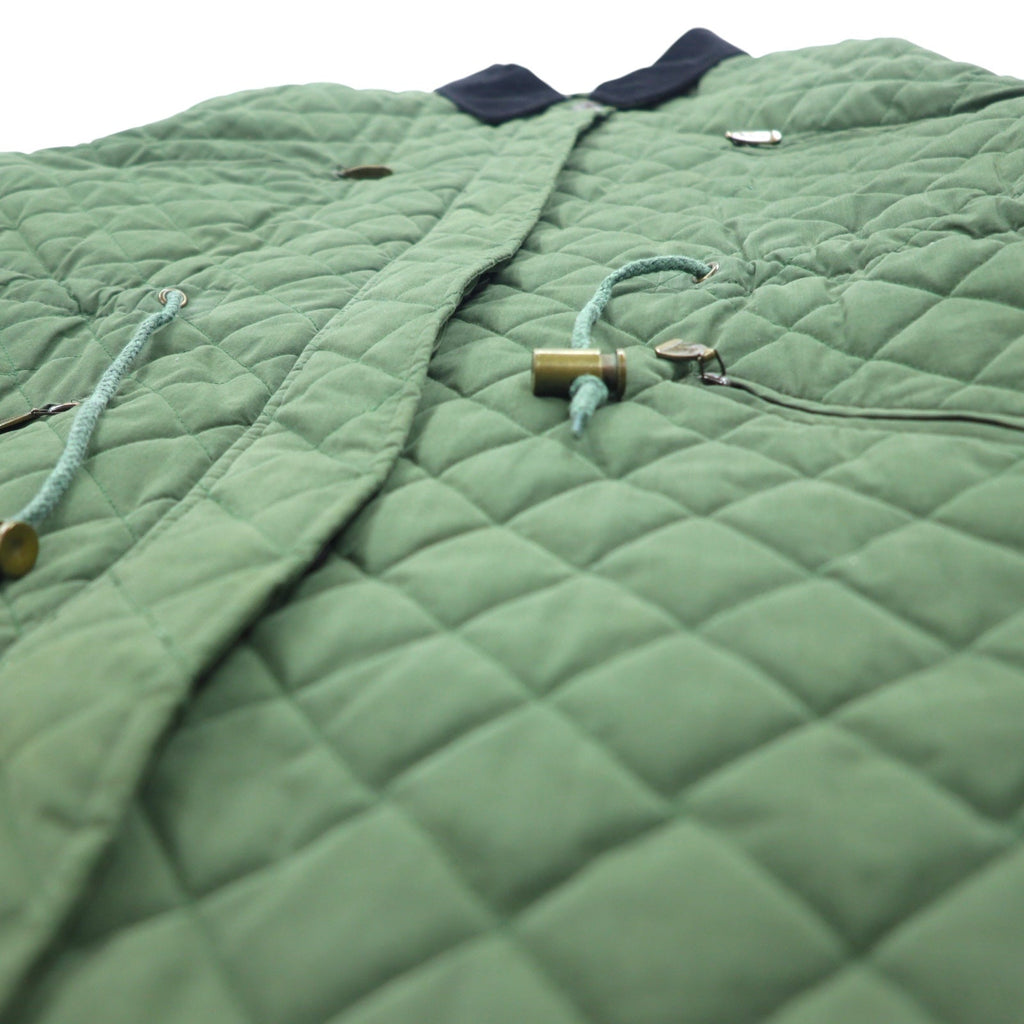 Burberrys Anni '80 Giacca trapuntata Cappotto L Cachi Cotone Poliestere Fodera Nova Check Coulisse Colletto e polsini in velluto a coste