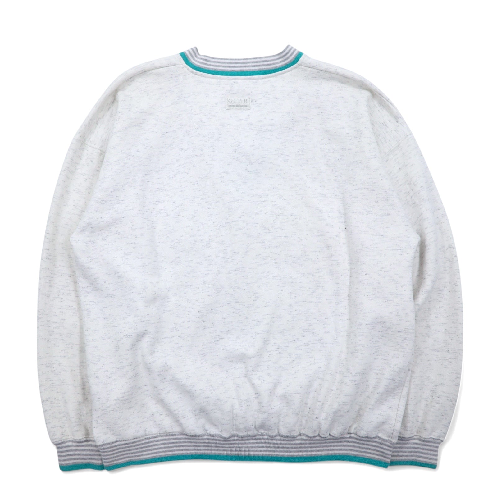 90s GEAR FOR SPORTS Maglione a V con collo a V, polsini e orlo a costine, XL, bianco, poliestere cotone, stampa college COLUMBIA UNIVERSITY