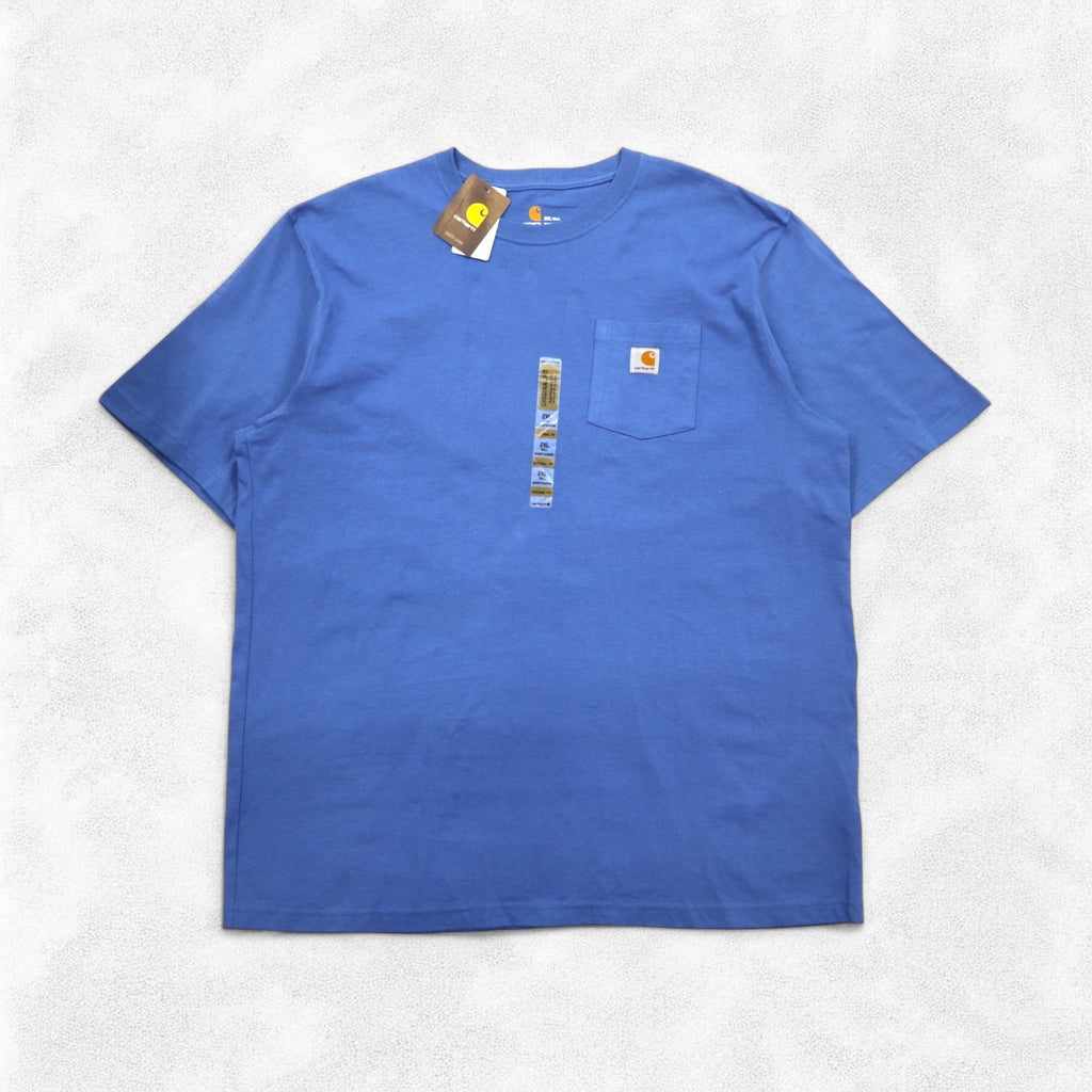 Carhartt T-Shirt Tasca Original Fit 2XL Blu Cotone K87 Nuovo