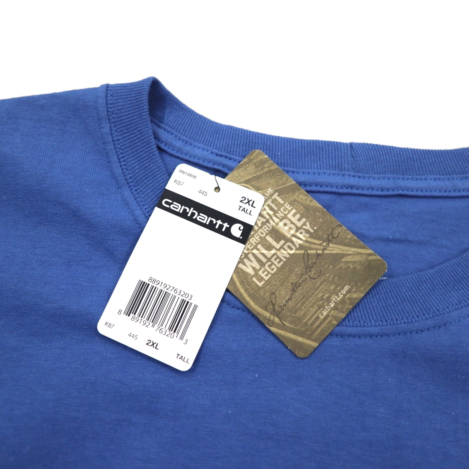 Carhartt T-Shirt Tasca Original Fit 2XL Blu Cotone K87 Nuovo