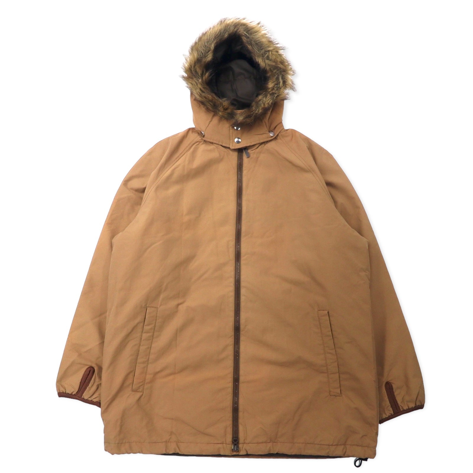 VAN -JAC- Soprabito con cappuccio L Beige Nylon Cotone Cappuccio staccabile Doppia zip
