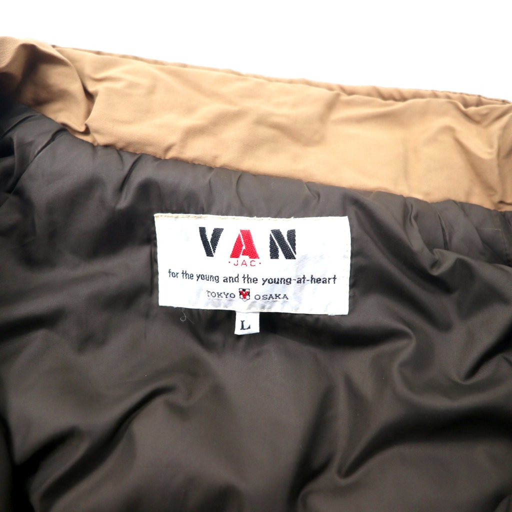 VAN -JAC- Soprabito con cappuccio L Beige Nylon Cotone Cappuccio staccabile Doppia zip