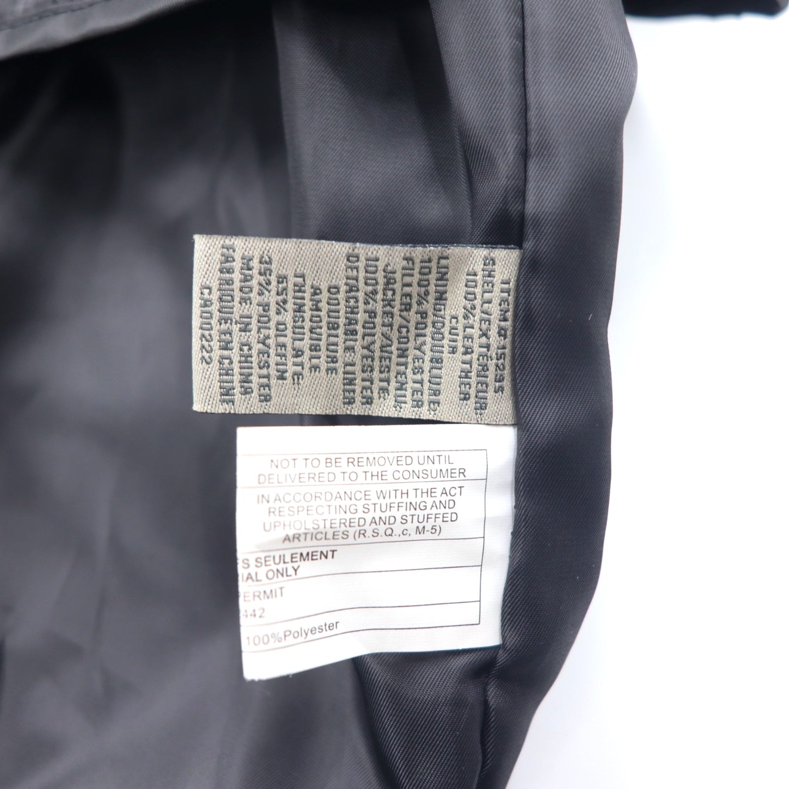 RETREAT Cappotto in pelle Thinsulate INSULATION Giacca imbottita L Nera Fodera in pelle rimovibile