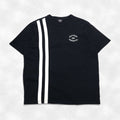 POLO JEANS CO. RALPH LAUREN T-shirt anni '90 con motivo a righe XL nera con logo piccolo, made in Perù
