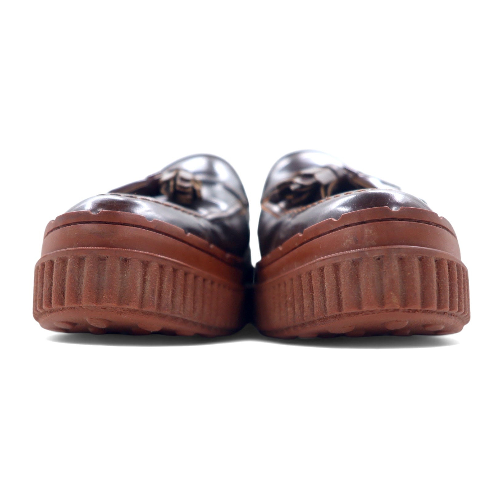 TOD'S Mocassini con nappine e plateau 24.5cm Marroni Pelle Made in Italy