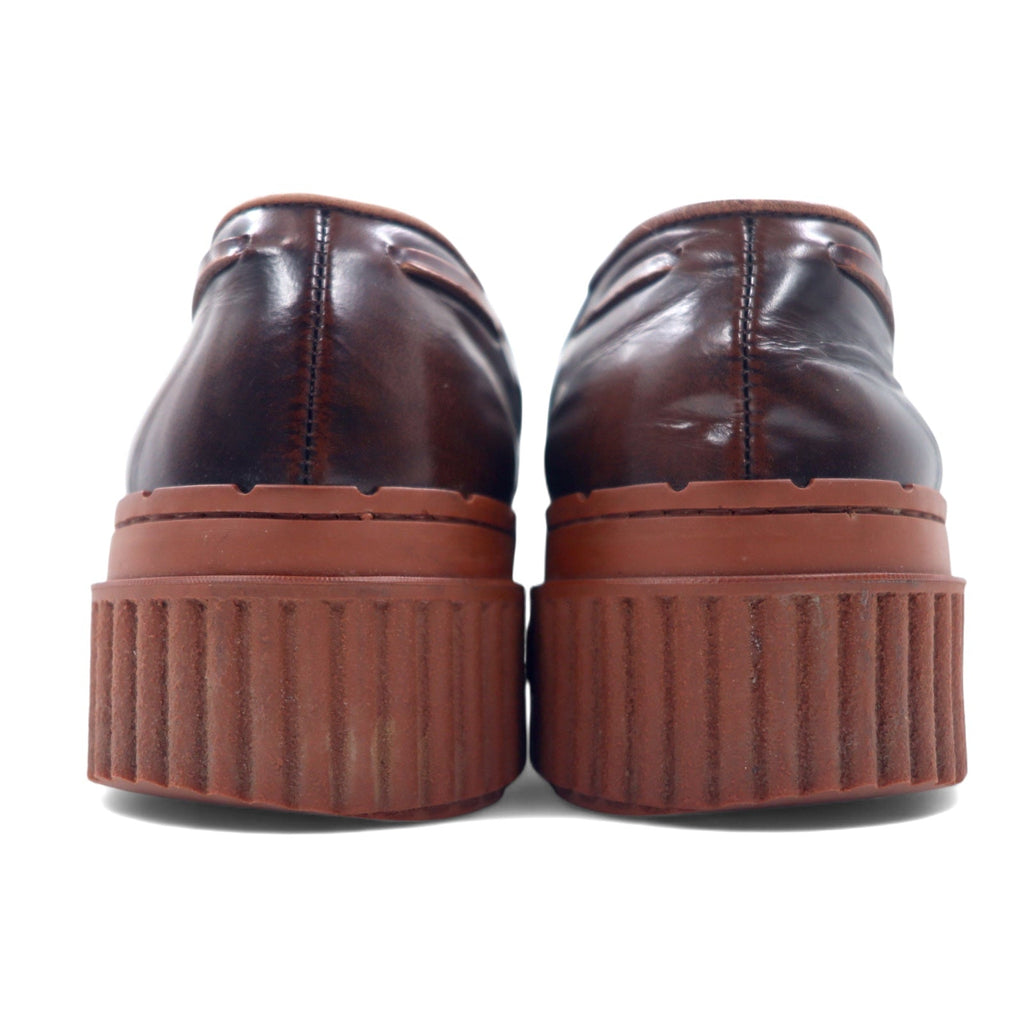 TOD'S Mocassini con nappine e plateau 24.5cm Marroni Pelle Made in Italy