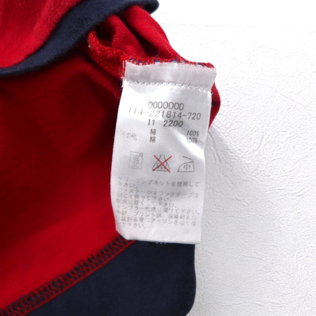 TOMMY HILFIGER T-shirt a maniche lunghe con mezza zip, colore rosso, taglia M, con logo ricamato