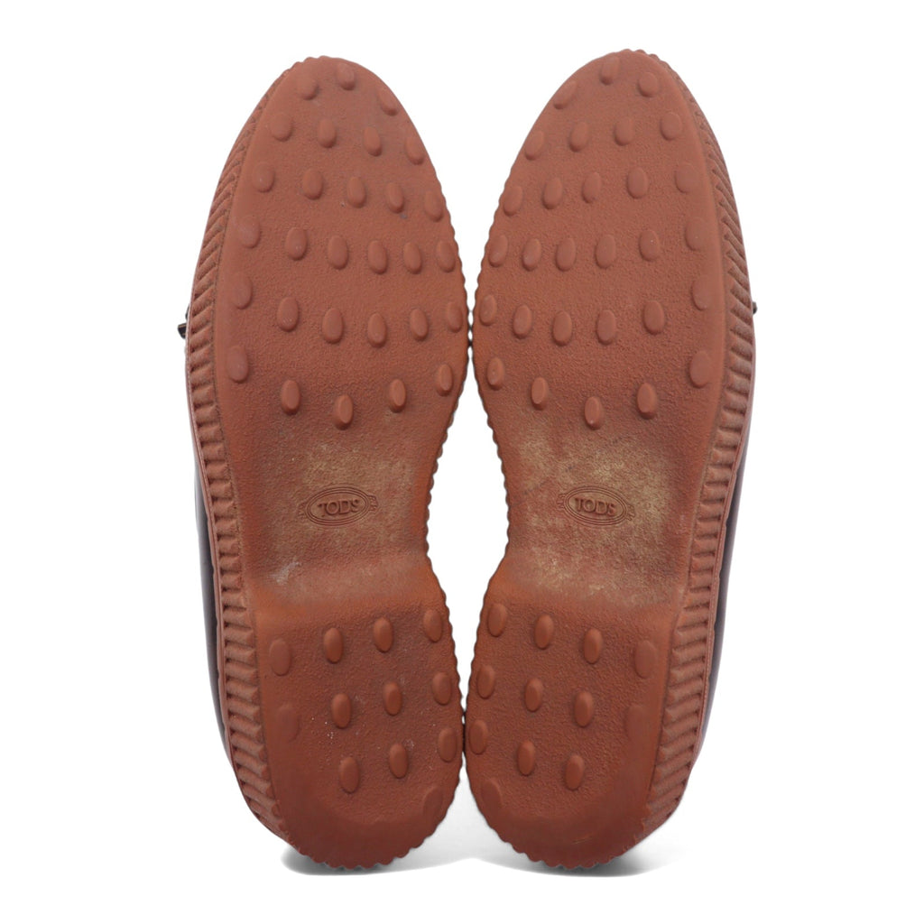 TOD'S Mocassini con nappine e plateau 24.5cm Marroni Pelle Made in Italy