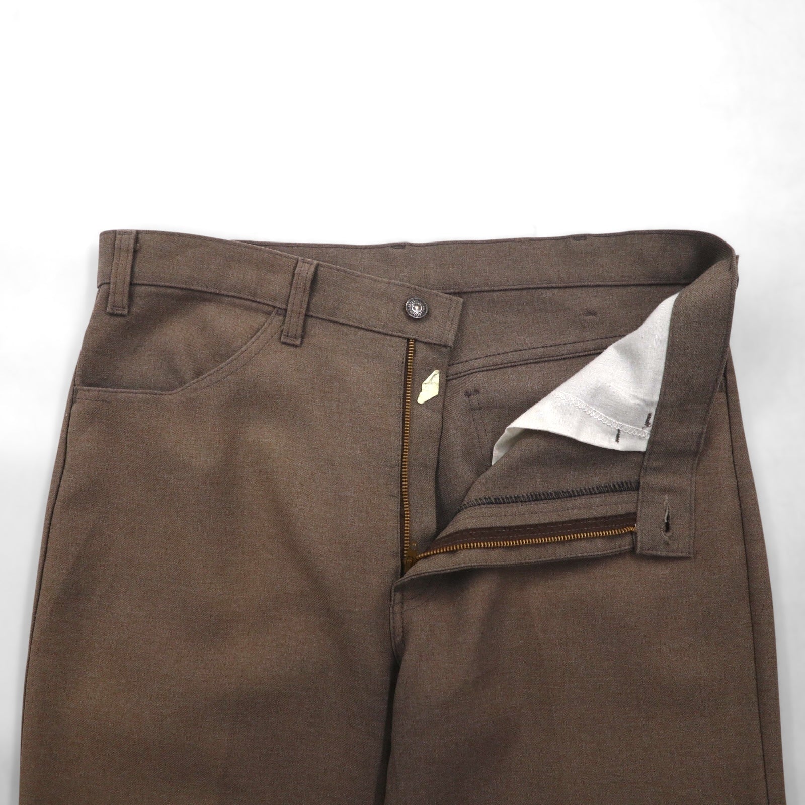 Levi's 80年代 USA製 スタプレ STA-PREST ブーツカット フレア スラックス パンツ L ブラウン 10517 9125 センタープレス 42TALON 黒タグ