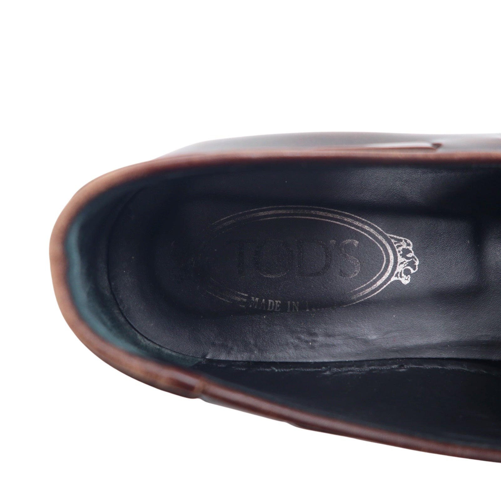 TOD'S Mocassini con nappine e plateau 24.5cm Marroni Pelle Made in Italy