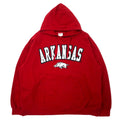 Felpa con cappuccio ricamata e5 College 2X Rossa Cotone NCAA ARKANSAS Taglia forte