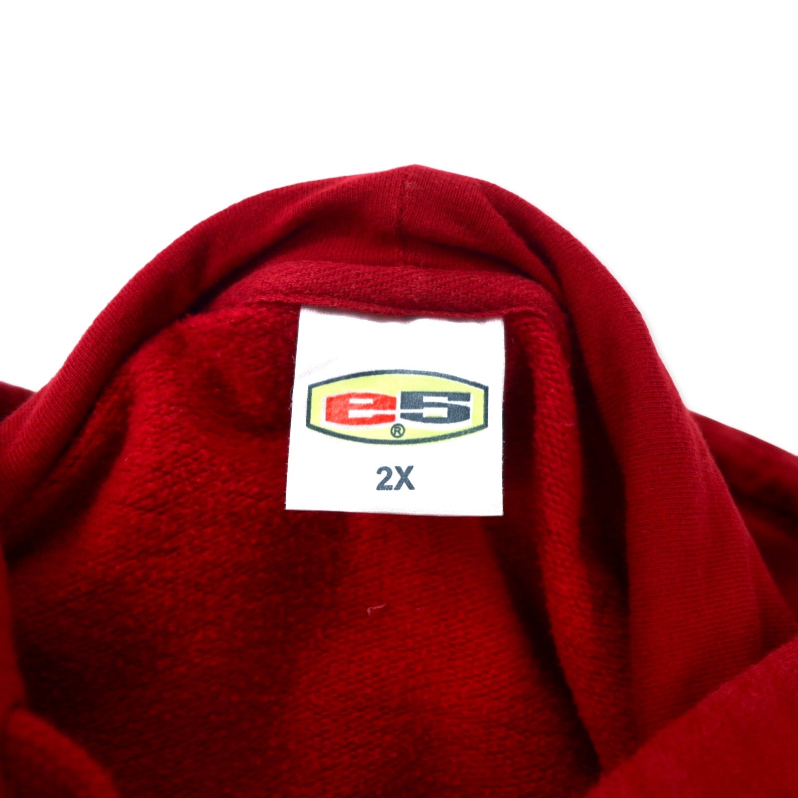 Felpa con cappuccio ricamata e5 College 2X Rossa Cotone NCAA ARKANSAS Taglia forte