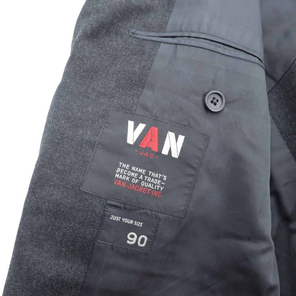 VAN -JAC- 3B テーラードジャケット ブレザー S グレー ウール