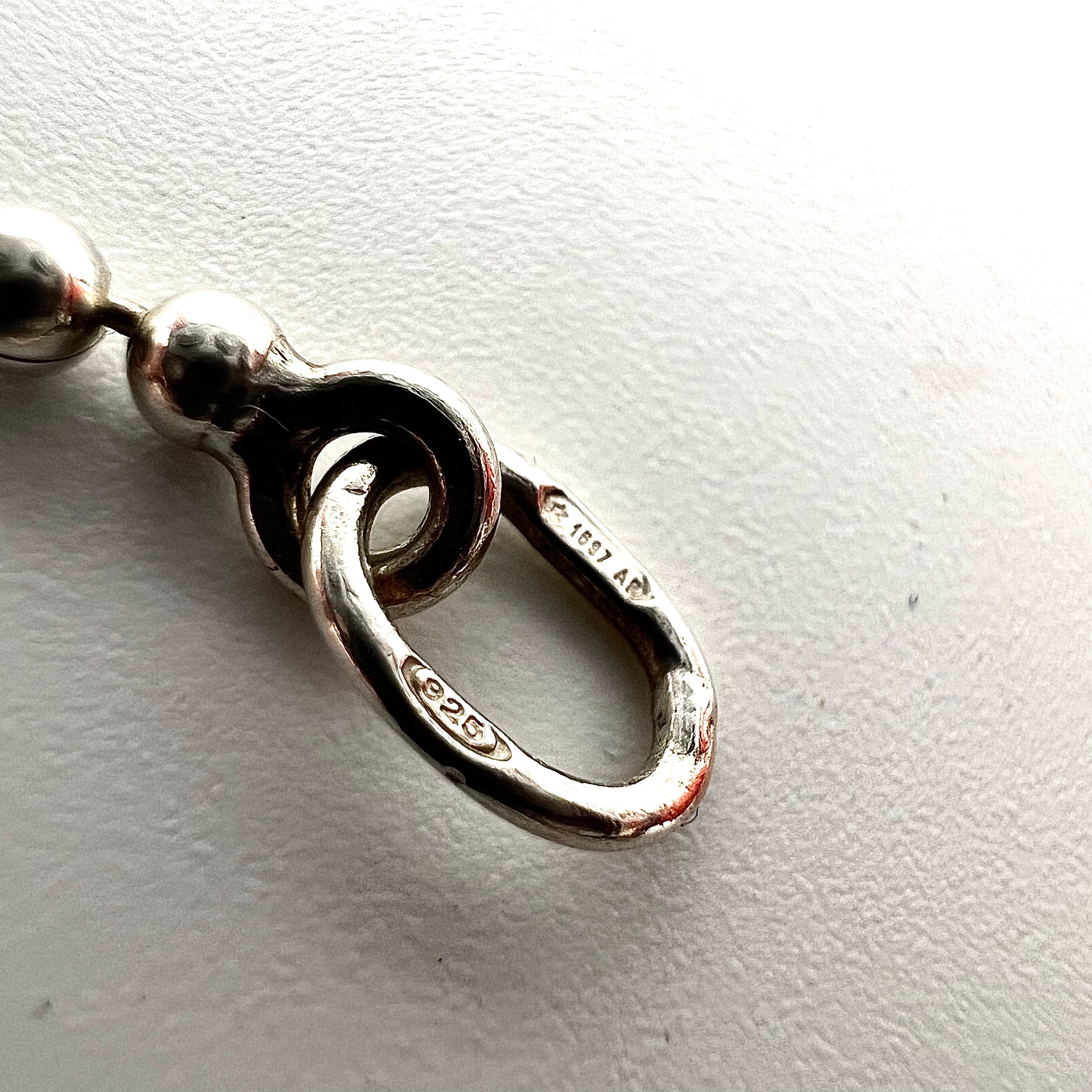 GUCCI オーバル プレート ネックレス SILVER 925 シルバー ミルグレイン ポールチェーン イタリア製