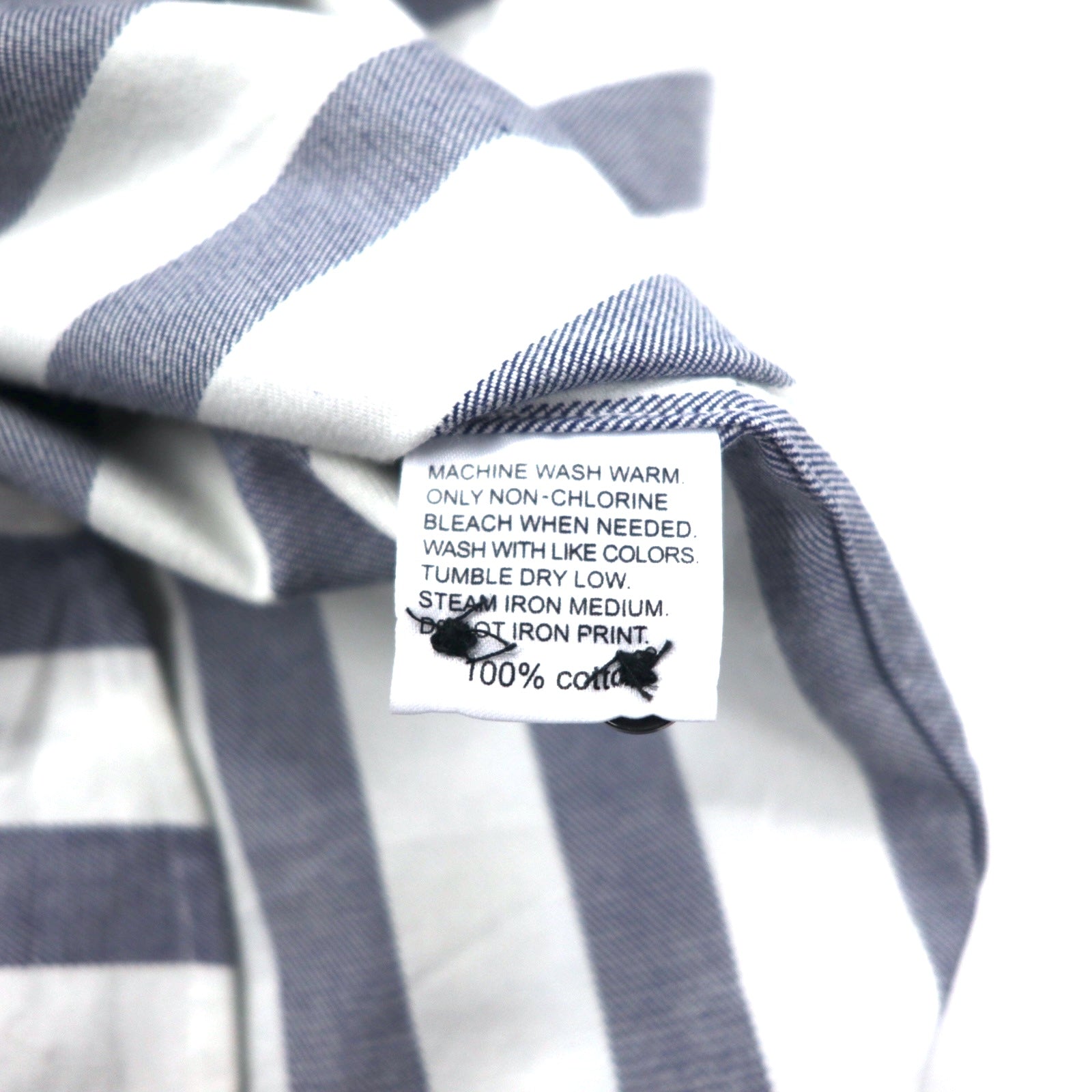 68 & BROTHERS camicia a collo alla coreana, taglia M, a righe bianche, in cotone, Made in Japan