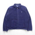 Polo Ralph Lauren 90年代 短丈 フリース ハリントンジャケット XL ネイビー チンストラップ スモールポニー刺繍