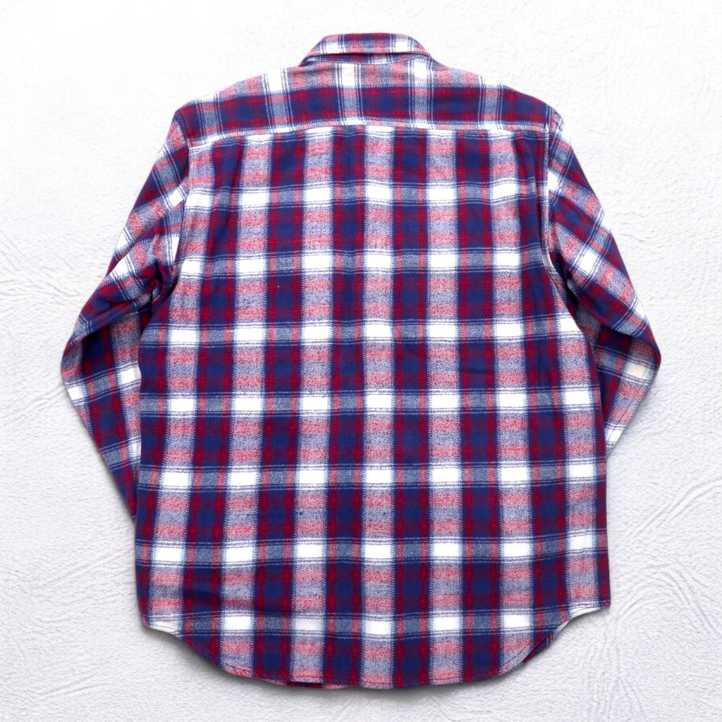 Wrangler TRAIL anni '90 camicia da lavoro in flanella M a quadri blu cotone