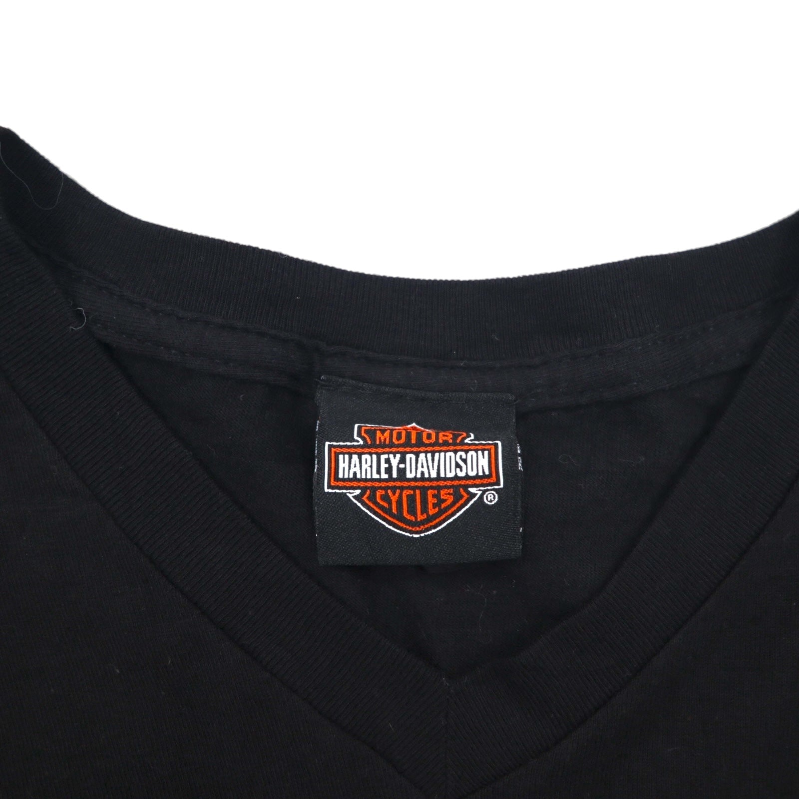 Maglietta HARLEY DAVIDSON con scollo a V e stampa su entrambi i lati, taglia 2XL, nera, moto, WISCONSIN