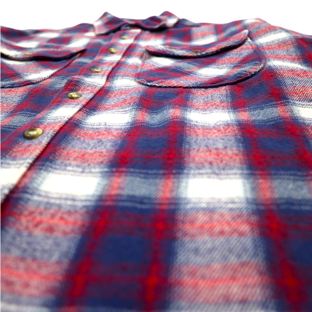 Wrangler TRAIL anni '90 camicia da lavoro in flanella M a quadri blu cotone