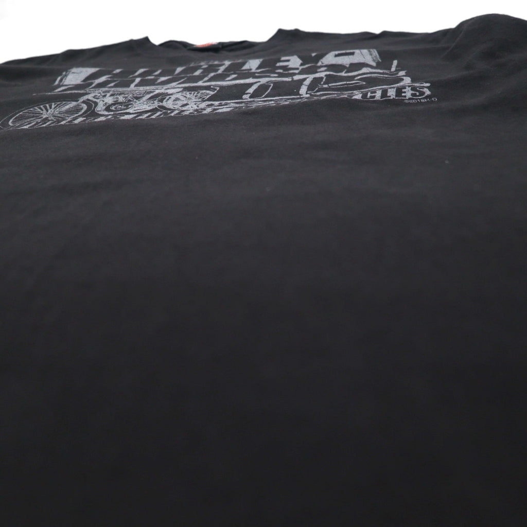 HARLEY DAVIDSON 両面プリント Vネック Tシャツ 2XL ブラック バイク WISCONSIN
