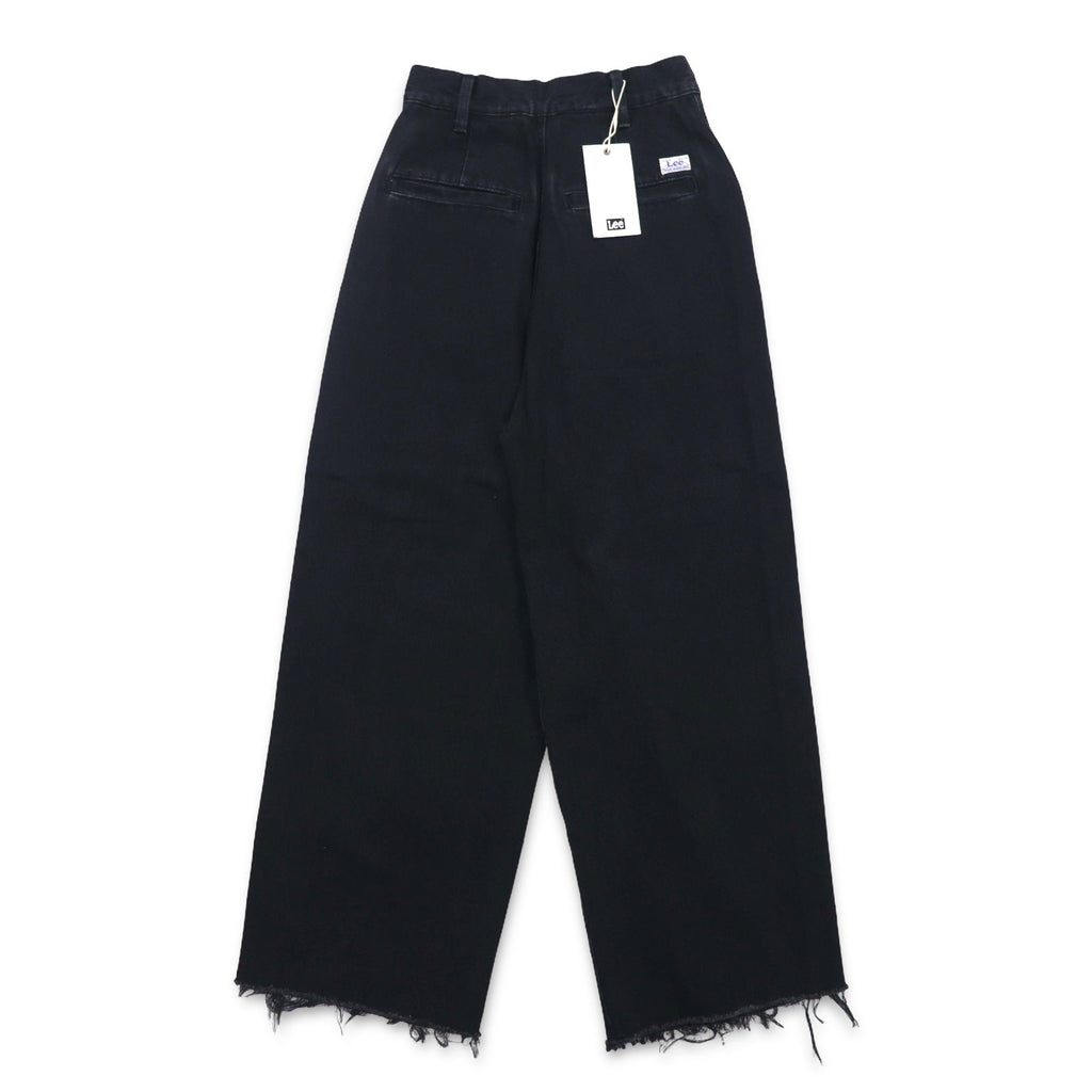 Lee Pantalone avvolgente, gamba larga, denim, taglia XS, colore nero, taglio a vivo, LL6072-383, nuovo con etichette