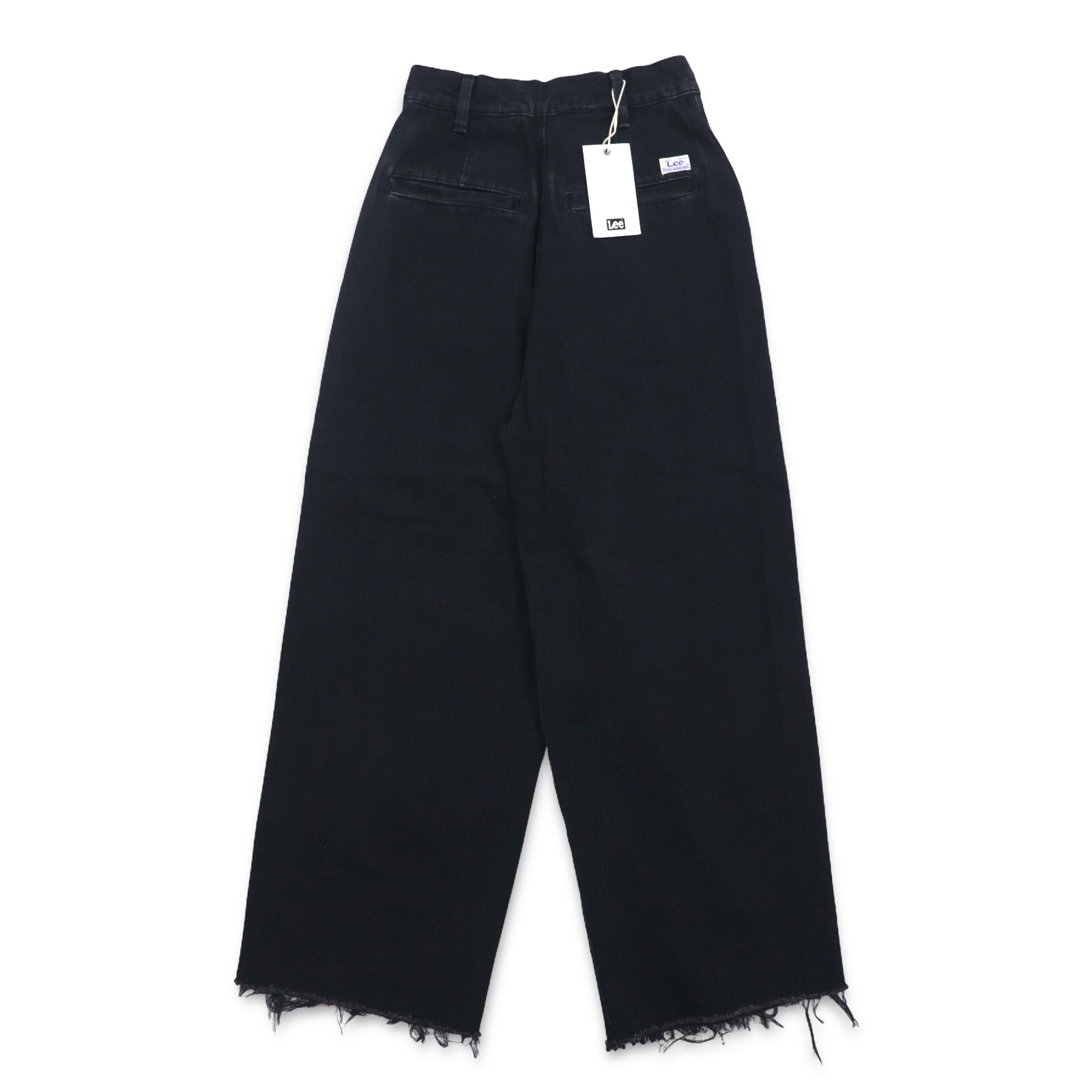 Lee Pantalone avvolgente, gamba larga, denim, taglia XS, colore nero, taglio a vivo, LL6072-383, nuovo con etichette