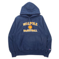 Champion PREMIUM Reverse Weave Felpa con cappuccio pullover M blu navy cotone WALPOLE BASKETBALL Prodotto a El Salvador