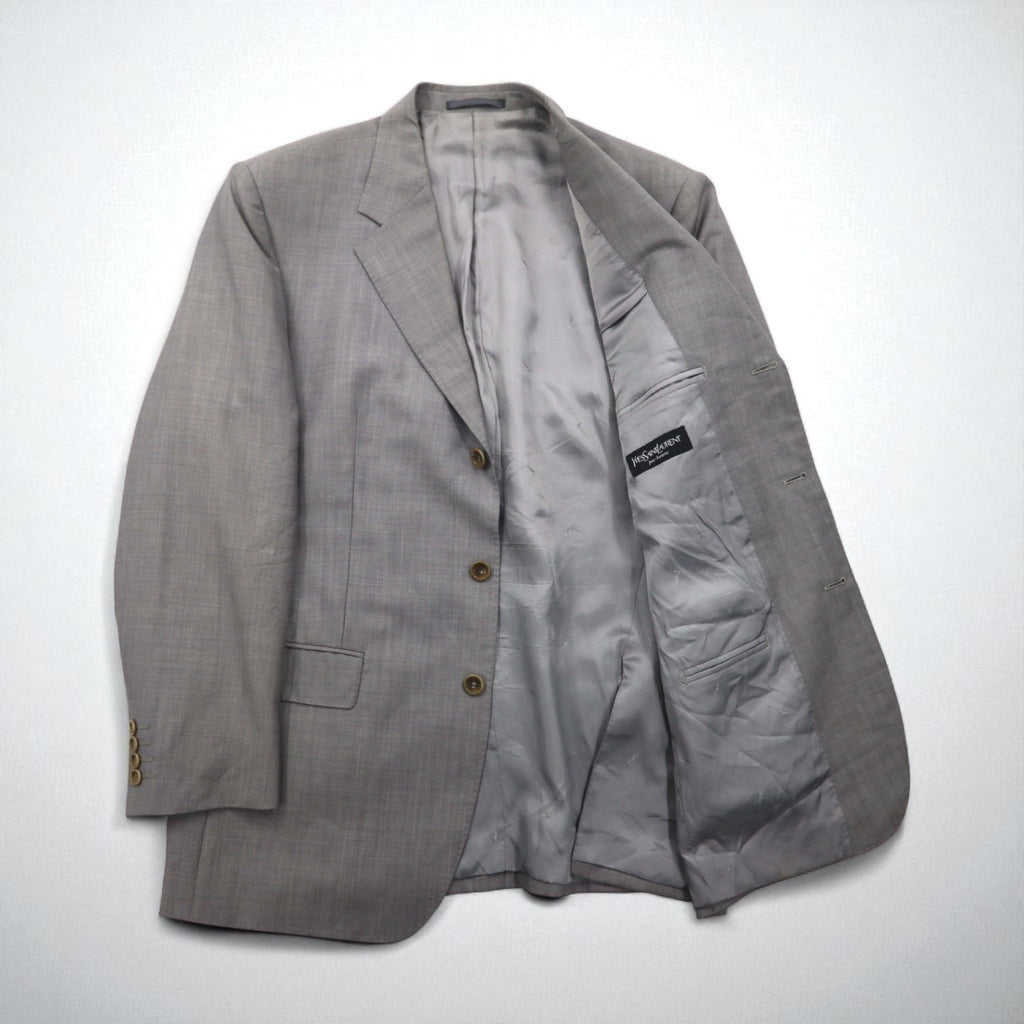 YVES SAINT LAURENT 90年代 テーラードジャケット 3B ブレザー XL ウール pour homme 子羊毛 モヘア混 Mario Zegna
