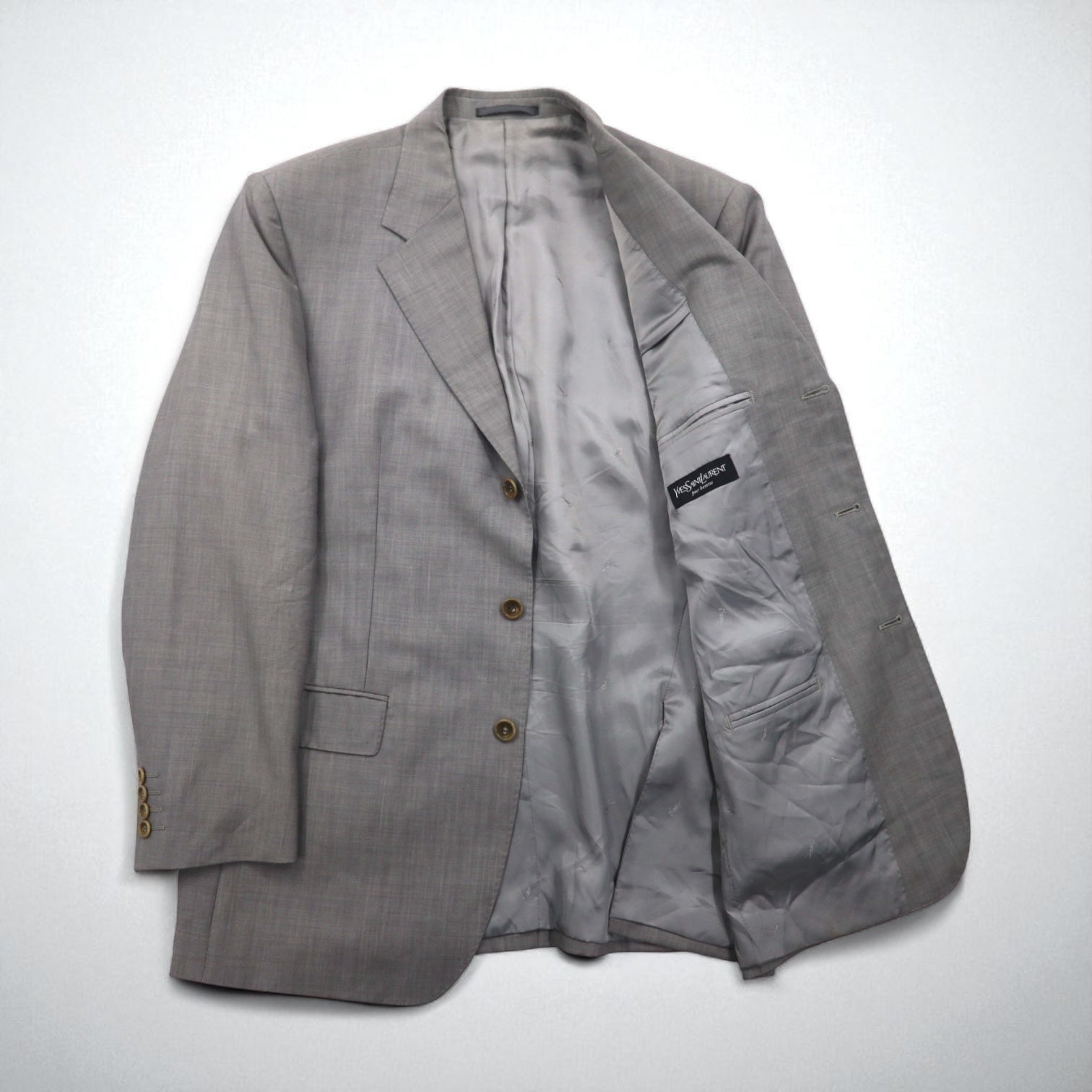 YVES SAINT LAURENT 90年代 テーラードジャケット 3B ブレザー XL ウール pour homme 子羊毛 モヘア混 Mario Zegna